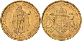 UNGHERIA Francesco Giuseppe I (1848-1916) 20 Corone 1893 - KM 486 AU (g 6,79) Minimi colpetti al bordo
FDC