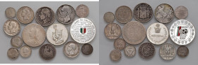 Lotto di quattordici pezzi in AG e 10 Lire 1929 falso. Da esaminare
qBB-SPL