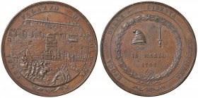 MEDAGLIE DELLA RIVOLUZIONE FRANCESE E DI ETA’ NAPOLEONICA BRESCIA Medaglia 1797 Presa del palazzo di Broletto - Opus: Josef Salvirch - AE (g 57,51 - Ø...