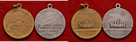 MILANO Medaglia 1910 Circuito Aereo Internazionale - Opus: S. Johnson - AE (g 11,49 - Ø 30 mm); AG (g 11,78 - Ø 30 mm) Lotto di due medaglie come da f...