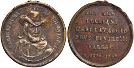 Giuseppe Garibaldi Medaglia 1859 ricordo del Proclama di Varese - AE (g 6,27 - Ø 25 mm) Appiccagnolo rimoso
qBB