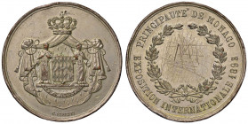 MONACO Medaglia 1893 Esposizione Internazionale - Opus: Besesti - MB (g 34,65 - Ø 40 mm) Colpi al bordo e graffi al R/
BB
