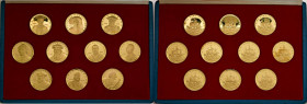 Medaglia Serie 10 pezzi I Grandi Navigatori - Opus: Giampaoli - AU (g 17,5 - Ø 33 mm) Elegante astuccio contenente 10 medaglie in oro .900
FS