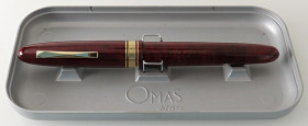 OMAS Penna stilografica - Edizione limitata - 50* anniversary of the B-DAY Normandy - Pennino in oro 14 kt. misura “F” - Corpo in pregiata resina ross...