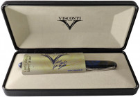 VISCONTI Penna a sfera - Corpo in pregiata resina blu notte con clip e rifiniture cromate. Eccellente stato di conservazione, venduta in scatola origi...