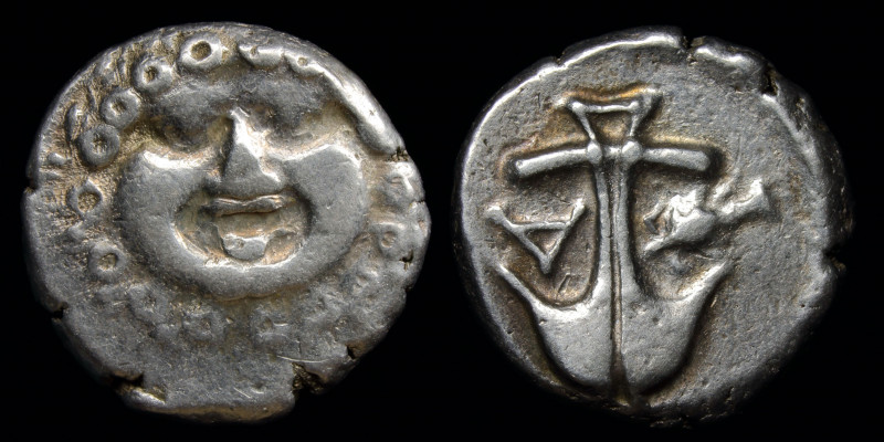 THRACE, Apollonia Pontika (c. 5th-4th c. BCE) AR drachm. 2.85g, 13.5mm.
Obv: Gor...
