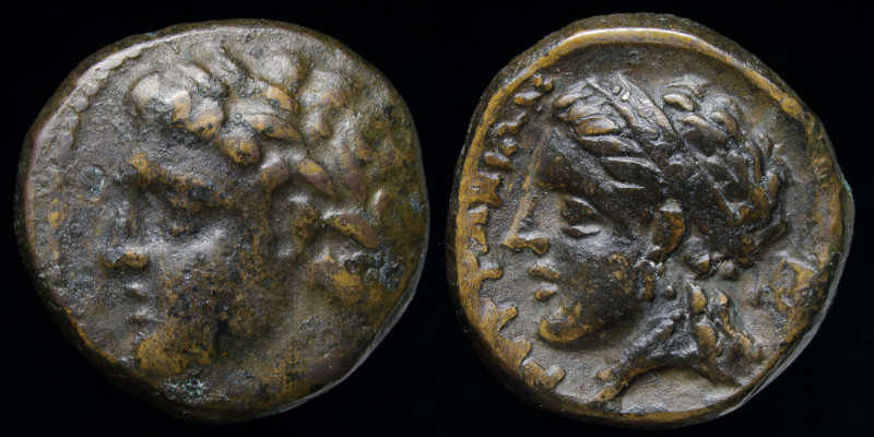 THESSALY, Gyrton (340s-320s BCE) AE Trichalkon. 18mm, 6.36g.
Obv: Laureate head...