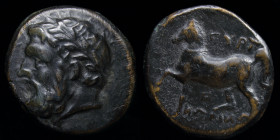 THESSALY, Gyrton (late 4th-early 3rd centuries BCE) AE Trichalkon. 8.20g, 21.5mm.
Obv: Laureate head of Zeus left
Rev: ΓΥΡΤ/ΩΝΙΩ-N (retrograde), hor...