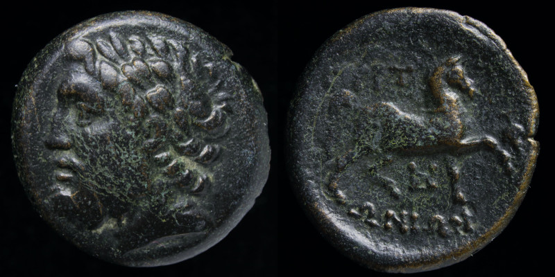 THESSALY, Gyrton (3rd century BCE) AE Trichalkon. 7.75g, 22mm.
Obv: Laureate he...
