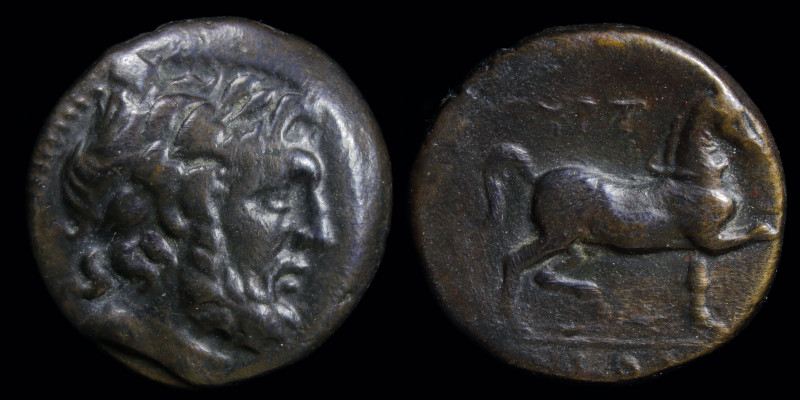 THESSALY, Gyrton (3rd century BCE) AE Trichalkon. 8.53g, 20.5mm.
Obv: Laureate h...