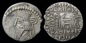 PARTHIA: Pakoros I (78-120) AR Drachm. Ekbatana, 3.38g, 19mm.
Obv: Diademed head left, with long beard
Rev: Archer (Arsakes I) seated right, no throne...