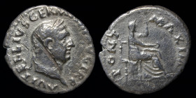 Vitellius (69), AR denarius. Rome, 2.72g, 19mm.
Obv: A VITELLIVS GERM IMP AVG TR P; laureate head r.
Rev: PONT MAXIM; Vesta seated r., holding sceptre...