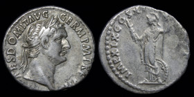 Domitian (81-96) AR Denarius, issued 88-89. Rome, 3.29g, 18.5mm. 
Obv: IMP CAES DOMIT AVG GERM P M TR P VIII; Laureate head of Domitian right
Rev: IMP...