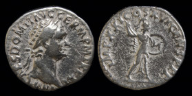 Domitian (81-96) AR Denarius, issued 91-92. Rome, 3.28g, 19mm.
Obv: IMP CAES DOMIT AVG GERM P M TRP XI; Laureate bust right
Rev: IMP XXI COS XVI CENS ...