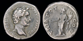 Antoninus Pius as Caesar (138), AR denarius, issued Feb.-July. Rome, 2.92g, 18mm.
Obv: IMP T AEL CAES ANTONINVS, bare hd. right. 
Rev: TRIB POT COS, C...