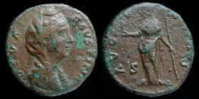 Diva Faustina I (died 141), AE as, issued under Antoninus Pius (138-161). 9.02g, 25mm.
Obv: DIVA FAVSTINA, veiled and draped bust right
Rev: AVGVSTA, ...