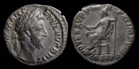 Commodus (177-192) AR denarius, issued 186-187. Rome, 3.42g, 17.5mm.
Obv: M COMM ANT P FEL AVG BRIT; laureate head r.
Rev: IOV EXSVP P M TR P XII IMP ...