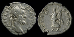 Septimius Severus (193-211) AR denarius, issued 193 (1st issue). Rome, 3.02g, 19mm.
Obv: IMP CAE L SEP SEV PERT AVG, laureate head of Septimius Severu...