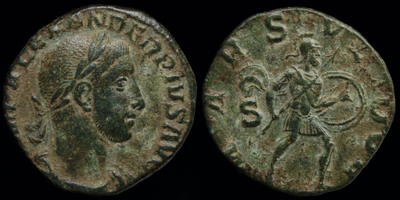 Severus Alexander (222-235) AE sestertius. 16.00g, 27mm.
Obv: IMP ALEXANDER PIVS...