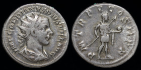 Gordian III (238-244) AR antoninianus, issued 242-3. Rome, 4.74g, 22mm.
Obv: IMP GORDIANVS PIVS FEL AVG, radiate and cuirassed bust of Gordian III ri...