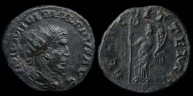 Philip I (244-249) AE imitative antoninianus. 3.87g, 22mm.
Obv: IMP M IVL PHILPPVS (sic) AVG; Radiate, draped and cuirassed bust right. 
Rev: FELIC-IT...