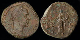 Trebonianus Gallus (251-253) AE sestertius. Rome, 20.39g, 29mm.
Obv: IMP CAES C VIBIVS TREBONIANVS GALLVS AVG; laureate, draped and cuirassed bust rig...