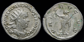Volusian (251-253) AR Antoninianus, issued 251-2 (1st or 2nd issue). Antioch, 3.92g, 22mm.
Obv: IMP C V AF GAL VEND VOLUSIANO AVG; radiate, draped, an...
