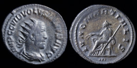 Volusian (251-253) AR Antoninianus, issued 252-3 (3rd issue). Antioch, 3.99g, 23mm.
Obv: IMP C C VIB VOLUSIANVS AVG; radiate, draped, and cuirassed bu...