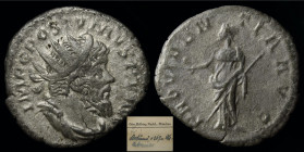 Postumus (259-268) Antoninianus, 3rd emission, 263-265. Trier, 3.28g, 21mm. 
Obv: IMP C POSTVMVS P F AVG; radiate, draped and cuirassed bust right
Rev...