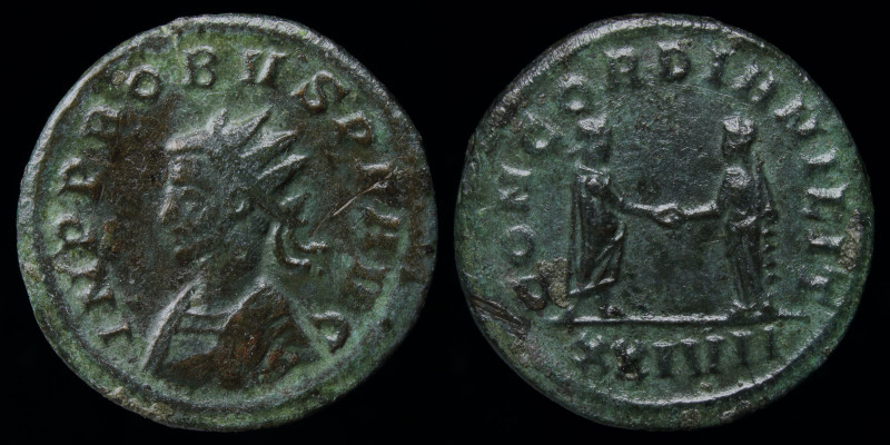 Probus (276-282) Antoninianus, issued 281. Siscia, 3.37g, 12.5mm.
Obv: IMP PROBV...