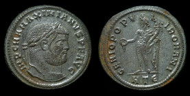Maximianus, first reign (285-305), AE follis, issued 296 - 297. Heraclea (5th off.), 10.35g, 28mm.
Obv: IMP C M A MAXIMIANVS P F AVG; Laureate head r....