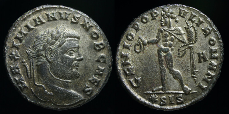 Galerius as Caesar (293-305), AE follis, issued 296. Siscia (1st off.), 9.33g, 2...