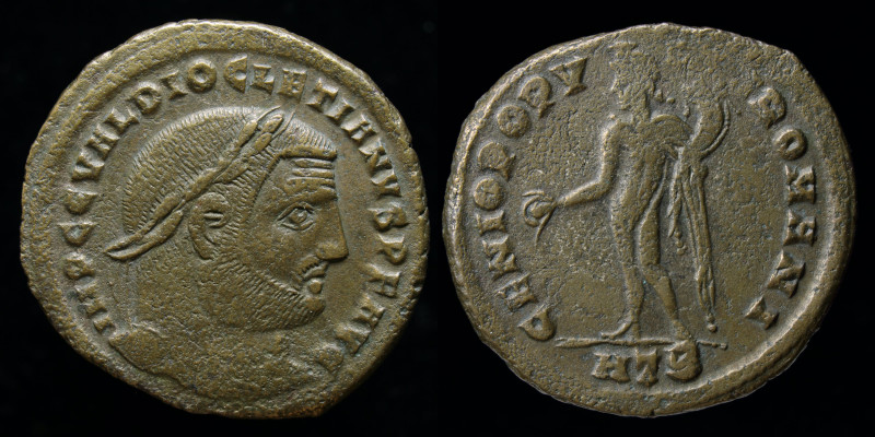 Diocletian (284-305) AE follis, issued 297-298. Heraclea, 8.96g, 28.5mm.
Obv: IM...