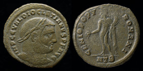Diocletian (284-305) AE follis, issued 297-298. Heraclea, 8.96g, 28.5mm.
Obv: IMP CC VAL DIOCLETIANVS PF AVG; laureate head right (large head type). 
...
