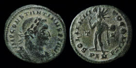 Constantine I ‘The Great’ (307-337), AE follis, issued late 310-311. London, 3.59g, 23-24mm.
Obv: IMP CONSTANTINVS P F AVG; Laureate and cuirassed bus...