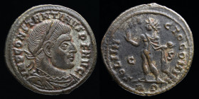 Constantine I ‘The Great’ (307-337), AE follis, issued 315. Rome,
3.55g, 20mm.
Obv: IMP CONSTANTINVS P F AVG; laureate, draped, & cuirassed bust right...