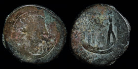 South India/Sri Lanka, c. 4th century, Imitation of Roman AE3. 2.67g, 16mm.
Obv: Laureate and cuirassed bust right
Rev: Similar to Constantinian GLORI...