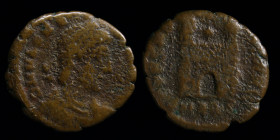Magnus Maximus (383-388), AE4. Aquileia (second officina), 1.13g, 13mm. 
Obv: D N MAG MAXIMVS P F AVG, diademed, draped and cuirassed bust right
Rev: ...