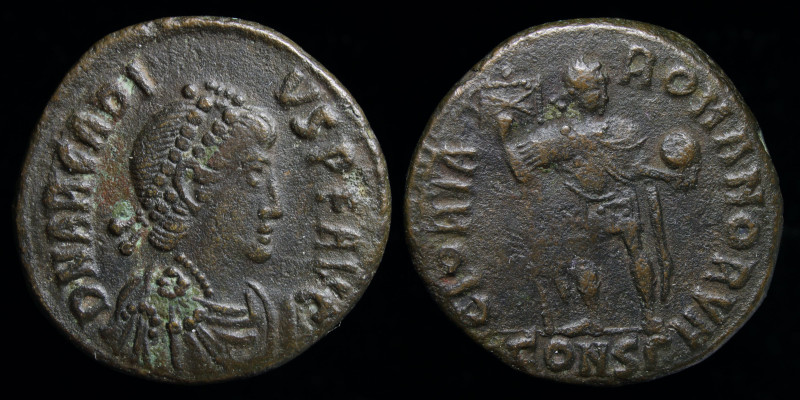 Arcadius (395-408), AE2, issued 393-5.  Constantinople, 5.81g, 20.5mm.
Obv: D N...