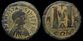 Anastasius I (491-518) AE Follis, issued 498-518 (post-reform coinage). Constantinople ,17.09g, 34mm. 
Obv: DN ANASTASIVS PP AVG; Diademed, draped, an...