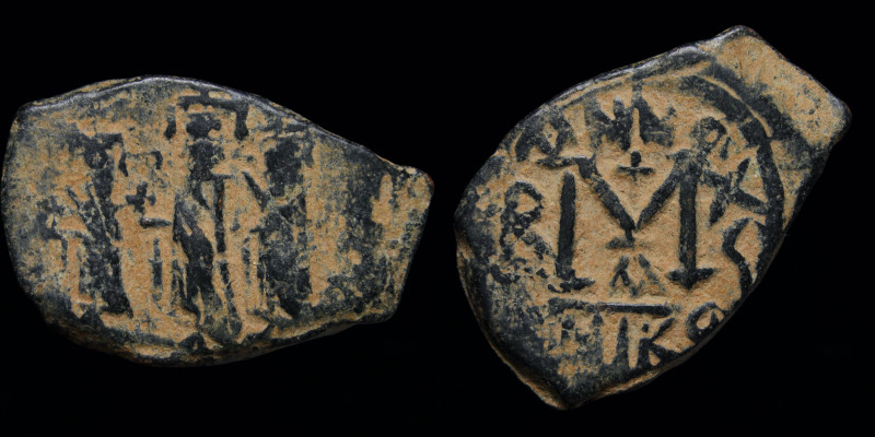 Heraclius (610-641), with Martina and Heraclius Constantine, AE Follis, Dated RY...