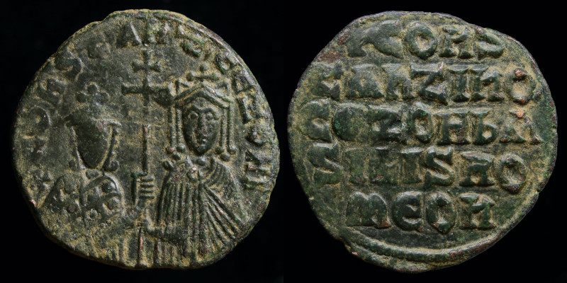 Zoe as regent, with Constantine VII Porphyrogenitus (913-959) AE follis, issued ...