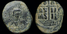 Anonymous, attributed to Romanus III or Michael IV (1028-1034 or 1034-1041) AE follis. 11.43g, 27-32mm.
Obv: +EMMA - NOVHA / IC - XC; Nimbate bust of ...