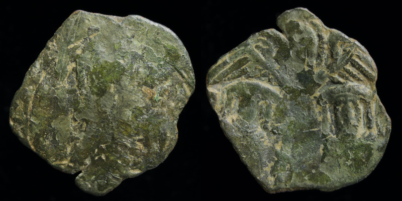 Michael VIII and Andronicus II (1272-82) AE trachy. Thessalonica, 0.87g, 16mm. 
...