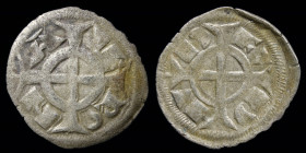 ITALY: Verona, Frederick II (1218-1250) AR denaro piccolo scodellato. 0.34g, 13.6 mm.
Obv: VERONA, long cross
Rev: F R I R; long cross
Biaggi 2969-70....