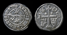 SLAVONIA: Ladislaus IV (1272-1290), AR marderdenar. Zagreb, 0.79g, 15mm.
Obv: + MONETA REGIS P SCLAVONIA; A Marten left between two stars.  
Rev: Patr...