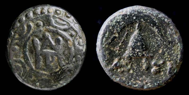 KINGS OF MACEDON, Demetrios I Poliorketes, 306-283 BCE. Pella. 3.37g, 15mm.
Obv:...
