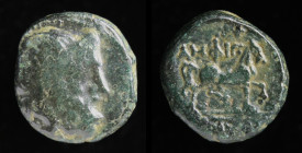 KINGS OF MACEDON: Amphipolis under Philip V to Perseus, 187-167 BCE, AE16. 4.75g, 15mm.
Obv: Wreathed head of Poseidon right
Rev: ΑΜΦΙΠΟΛΕΙΤΩΝ, horse ...