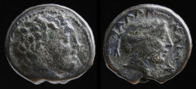 THESSALY, Phalanna, late 4th c. BCE, AE Dichalkon. 6.20g, 17-20mm.
Obv: Head of Ares right .
Rev: ΦΑΛΑΝΝΑΙΩΝ, head of nymph right, with hair in sakkos...