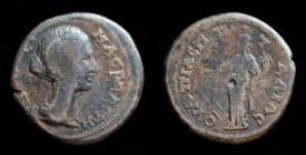 THRACE, Pautalia: Faustina II (147-175), AE22. 7.17g, 22mm.
Obv: ΦAVCTEINA CEBACTH; draped bust right, hair knotted behind head.
Rev: OYΛΠIAC ΠAYTAΛIA...